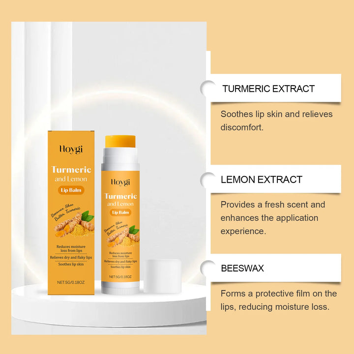 3-in-1 Lip Care Set Turmeric Nourishing Lip Balm Exfoliating Coconut Scrub & Hydrating Plumping Serum for Soft Smooth Lips