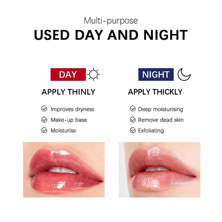 Lakerain Lip Sleeping Mask Smooth Creamy Texture Dual-Color Formula Overnight Hydration Non-Sticky Natural Protection Lip Mask