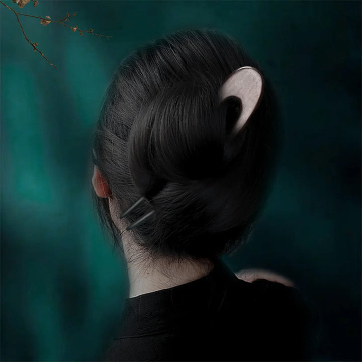 Handmade Wooden Hair Sticks Black Sandalwood U Shaped Hair Clips Simple Solid Color Hair Bun Maker Ponytail Holder for Women