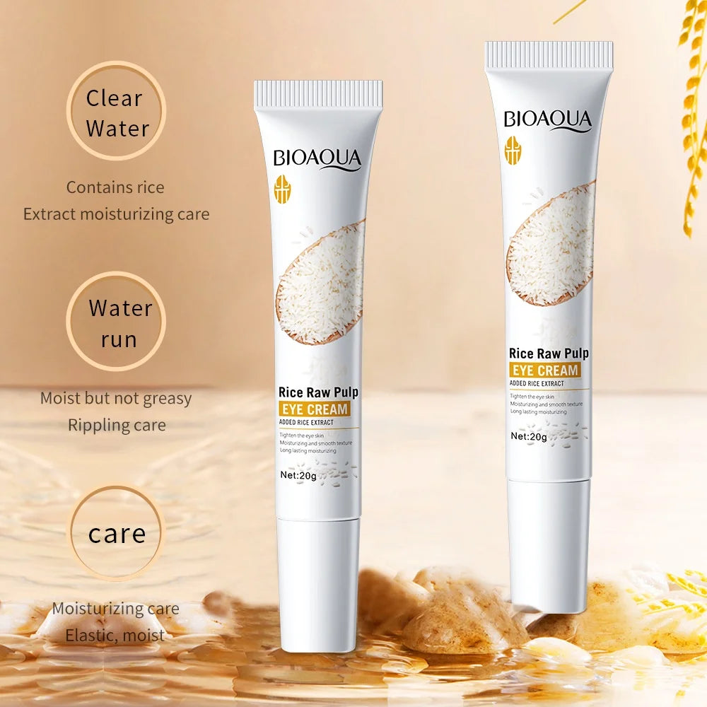 BIOAOUA Rice Whitening Eye Cream Moisturizing Reduce Dark Circles Lift Firm Brightening 20g