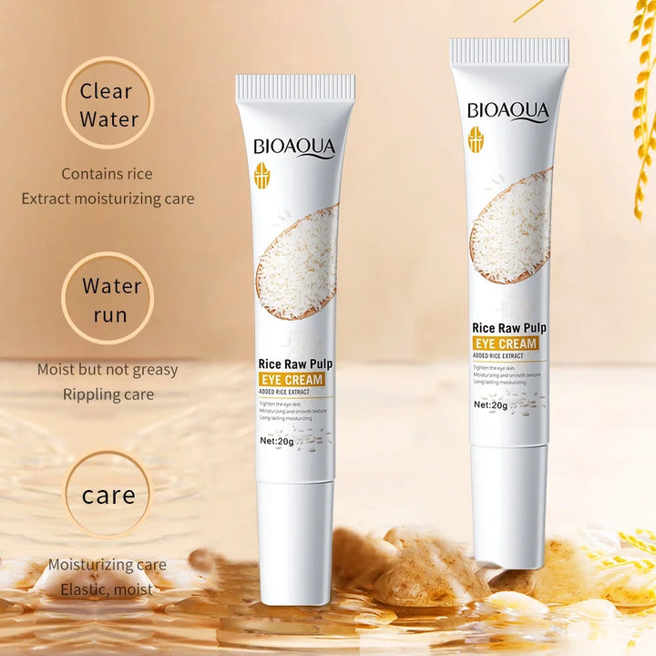 BIOAOUA Rice Whitening Eye Cream Moisturizing Reduce Dark Circles Lift Firm Brightening 20g