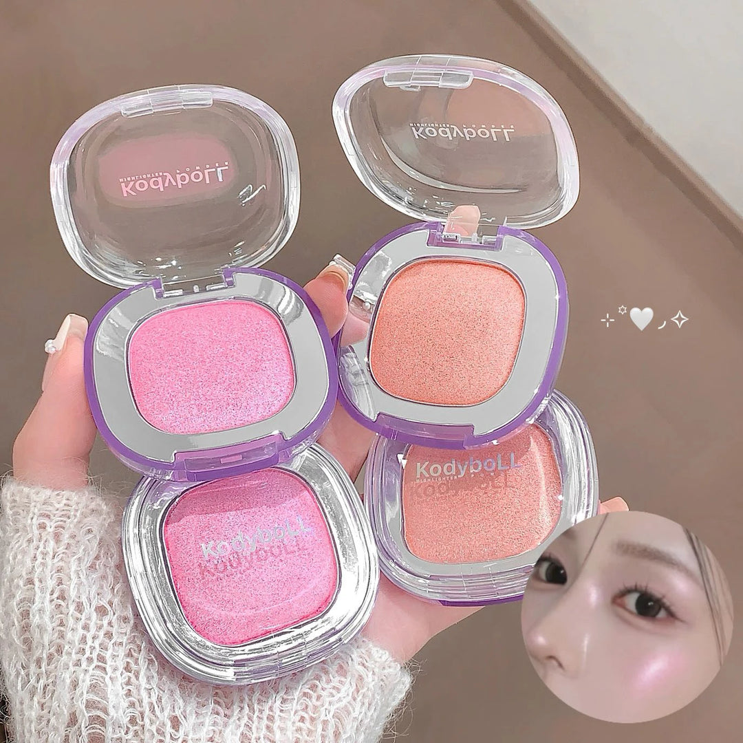 Monochrome Highlighter Cream Facial Brighten Diamond Pearlescent Highlighting Makeup Long-Lasting Natural Pink Blush Rouge Cream