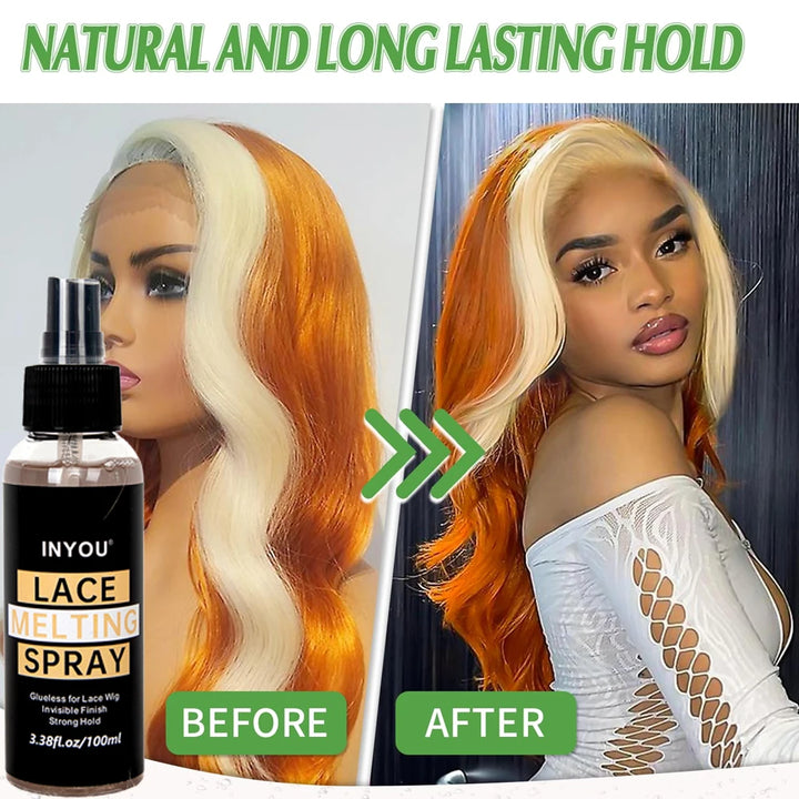 Lace Melting Spray And Holding Spray, Wig Melting Spray Strong Natural Forming Hold with Fast Drying/No Residue