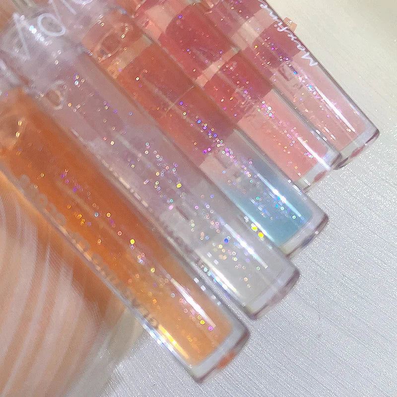 Pearlescent Lip Gloss Mirror Water Light Glass Lip Moisturizing Plump Dilute Lip Lines Soft And Delicate With Glitter Lip Gloss
