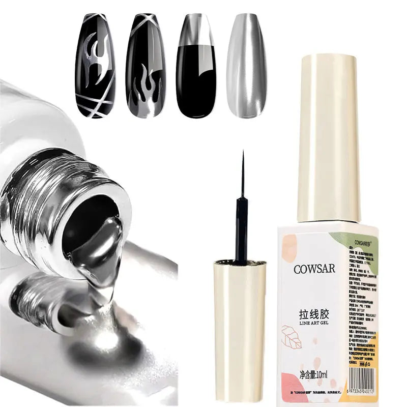 5/7/8ml Super-Bright Metallic Painting Liner Gel Polish Silver/Gold/Rose Mirror Gel Nail Polish Semi Permanent UV Nail Art Verni