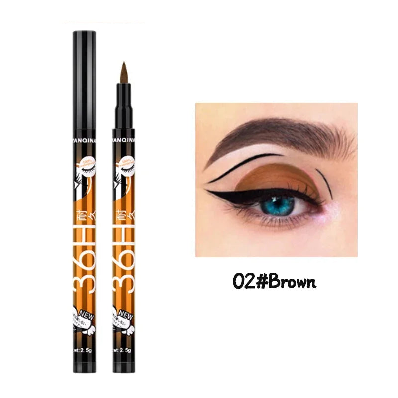 36H Black Quick-drying Eyeliner Waterproof Liquid Eye Liner Pen Long Lasting Smooth Pencil Not Blooming Eyes Makeup Cosmetics