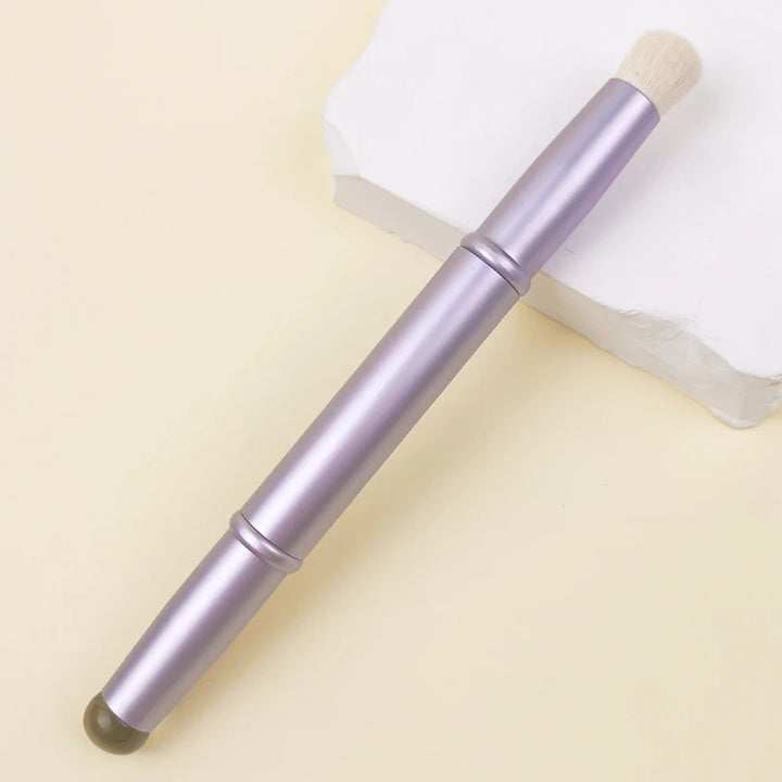 1pc double-head lip brush, aluminum alloy shell, dust-proof cover, makeup brush, jelly lip brush, makeup tool, facial makeup bru