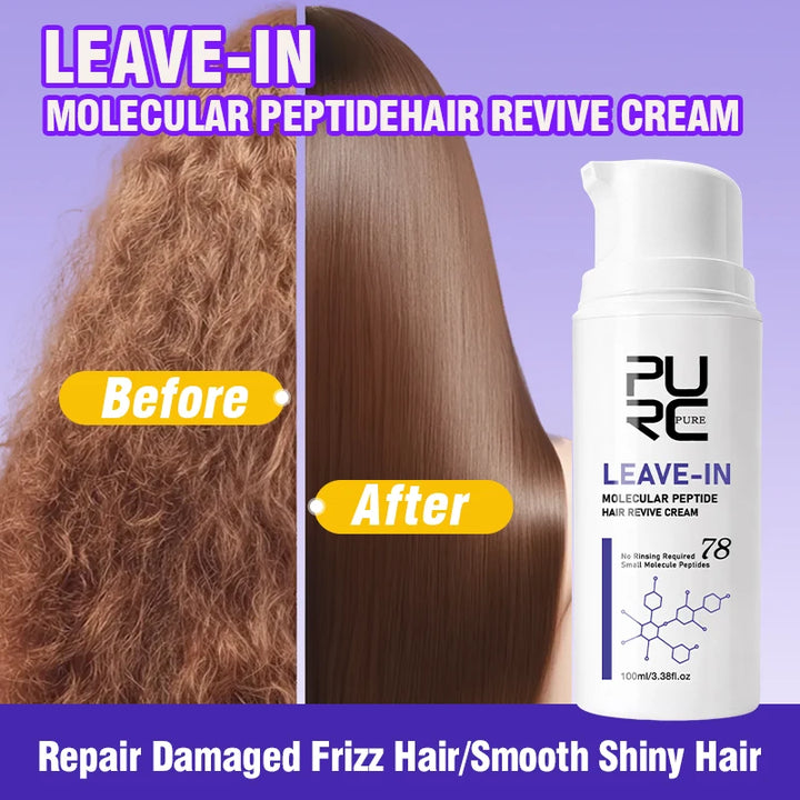 PURC Keratin Hair Treatment Leave-In Hair Mask Straightening Repair Damaged Frizz Smooth Shiny Hair Cream Hair Care Products