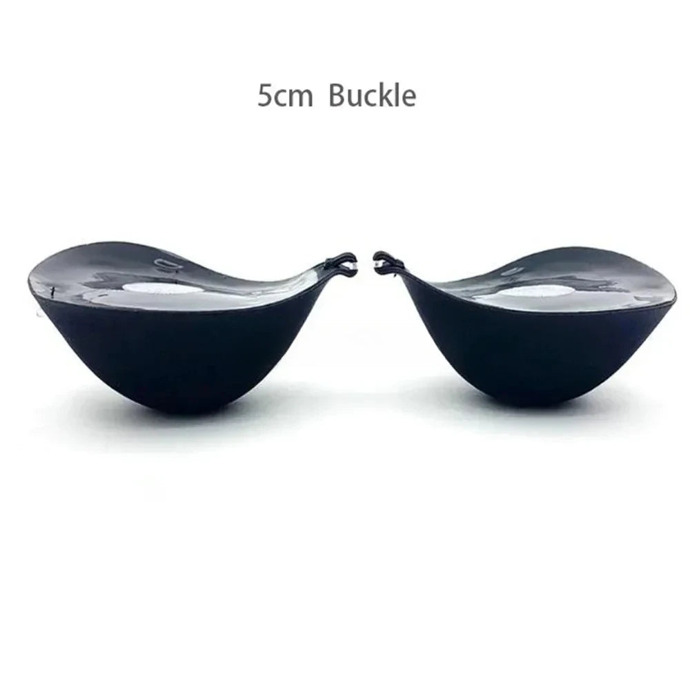 6cm Lift Silicone Adhesive Bra - Waterproof Invisible Push Up for Wedding & Backless Dresses, Natural Curve for Small Chest