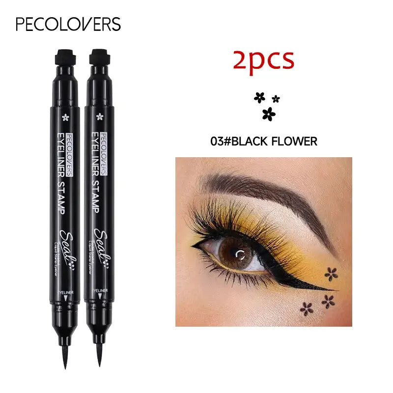Star Liquid Eyeliner Black Moon Stamp Eye Liner Pencil 2 in 1 Waterproof Long-lasting Easy Applying Eye Eyeliner Pen Makeup