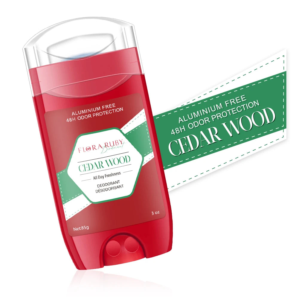 Aluminum Free Deodorant for Men,48H Odor Protection,48H Freshness & Lasting,with Sandalwood Cedarwood Scent,85g/3OZ