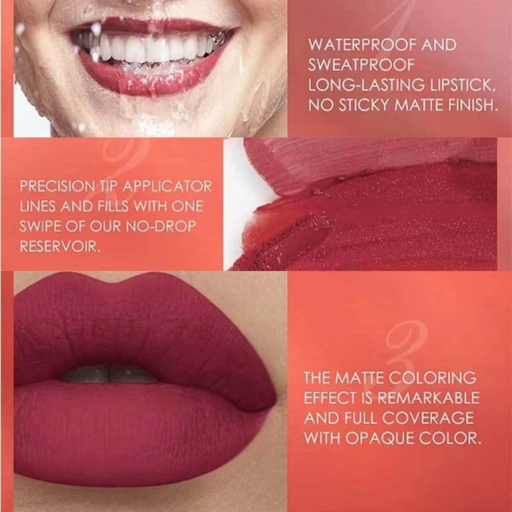 Professional Grade 12 Color Double Ended Lip Liner Lipstick Set Matte High Color Rendering Does Not Fade Waterproof  Sweat Proof