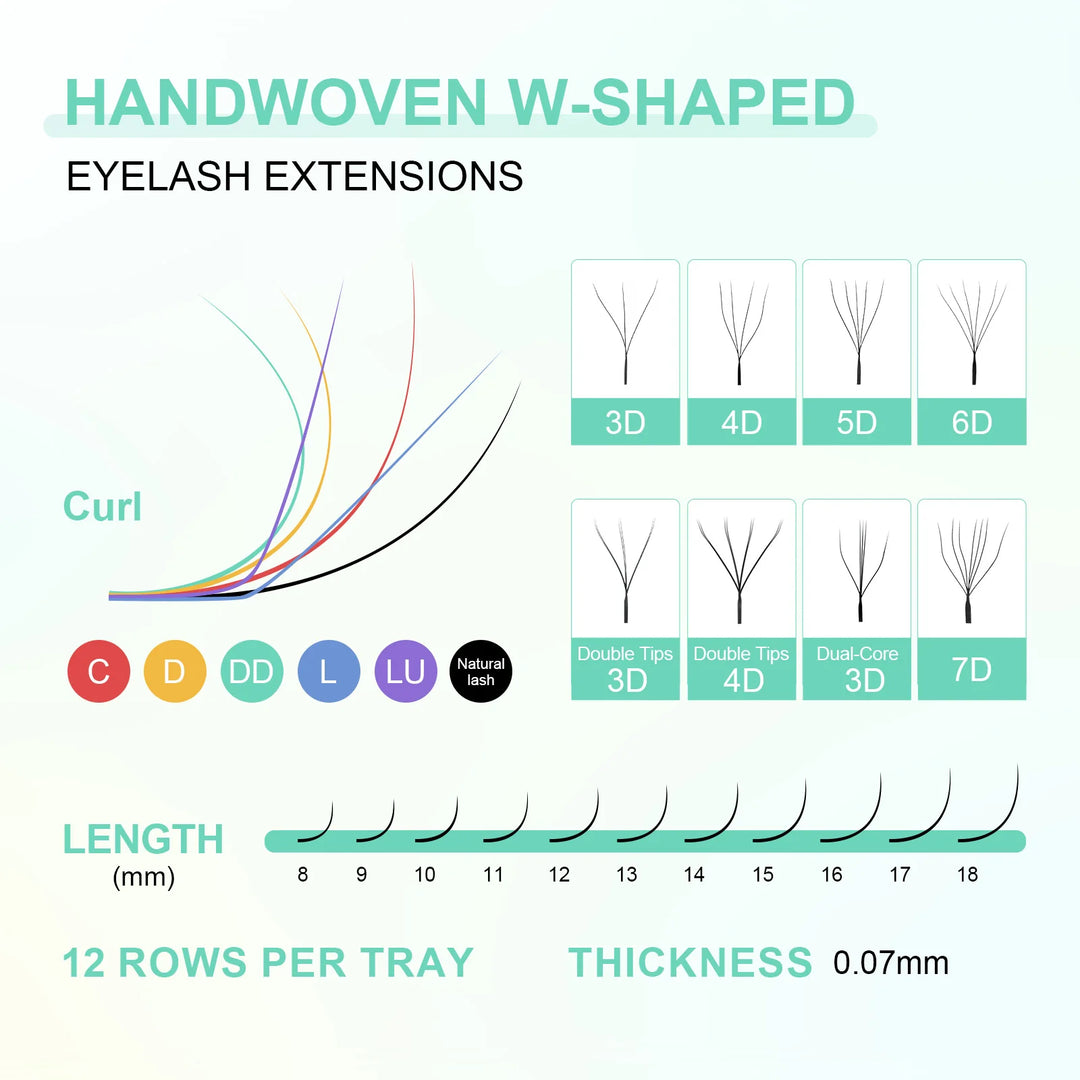 NAGARAKU Automatic Flowering 3D 4D 5D 6D 7D 8D W Shape All Size Premade Fans Eyelash Extensions Natural Soft Individual Lashes