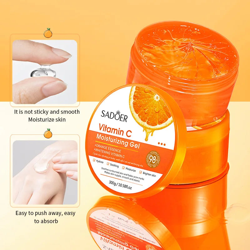 300g Aloe Vera Hydrating Gel Vitamin C & Collagen Moisturizer Skin Gel Evening Primrose VE Soothing Repair Gel for Face & Body