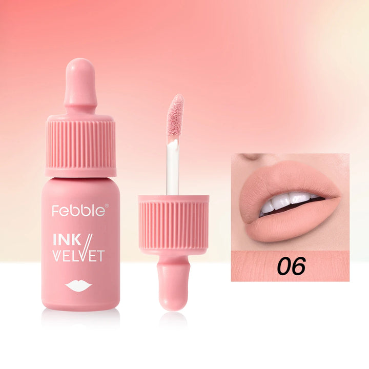 Febble 12 Color Ink Lip Gloss Matte Nude Velvet Liquid Lipstick Multifunctional Long-lasting Lip Cosmetics for Women & Girls