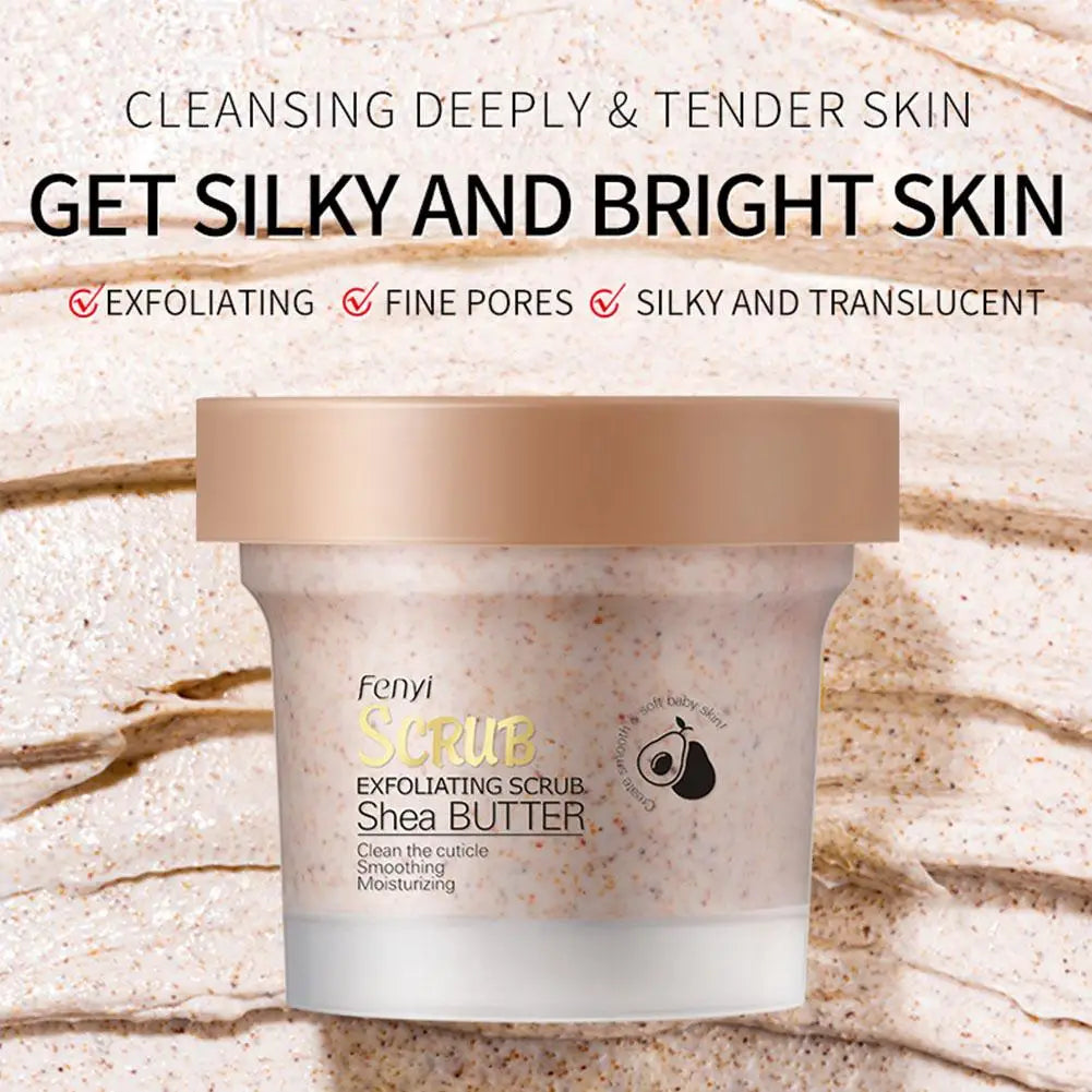 Shea Butter Exfoliating Scrub Deep Cleansing Pore Reduce Acne Exfoliating Gel Face Body Skin Scrub Cleansing