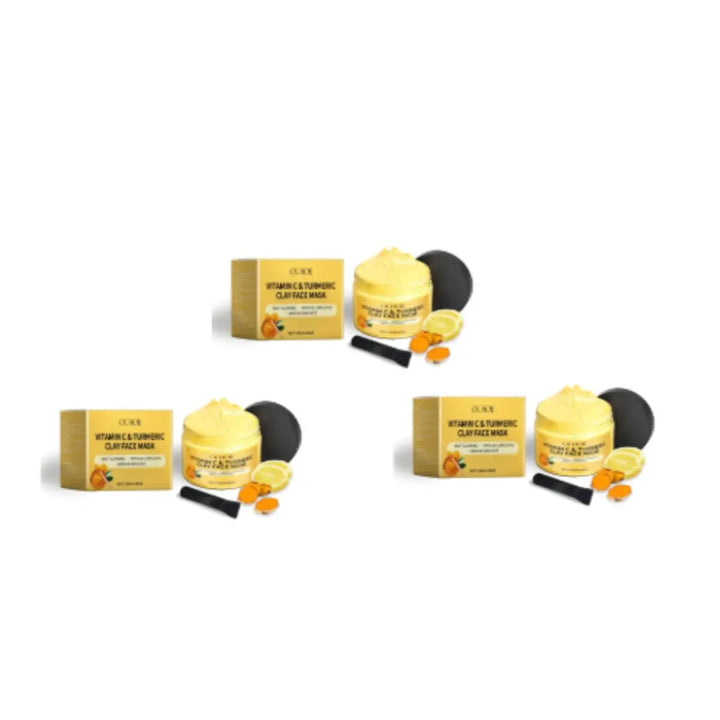 1/3/5PCS Turmeric VitaminC Clay Mask Deep Cleansing Facial Improves Dark Spots Hydrating Skin Care Tightens Skin Evens Skin Tone