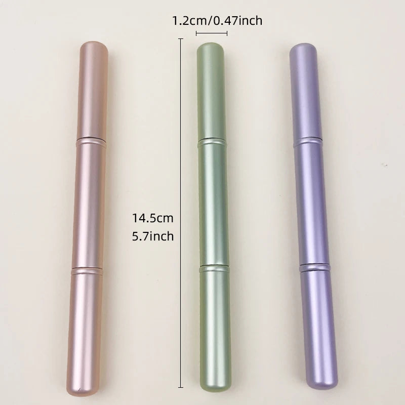 1pc double-head lip brush, aluminum alloy shell, dust-proof cover, makeup brush, jelly lip brush, makeup tool, facial makeup bru