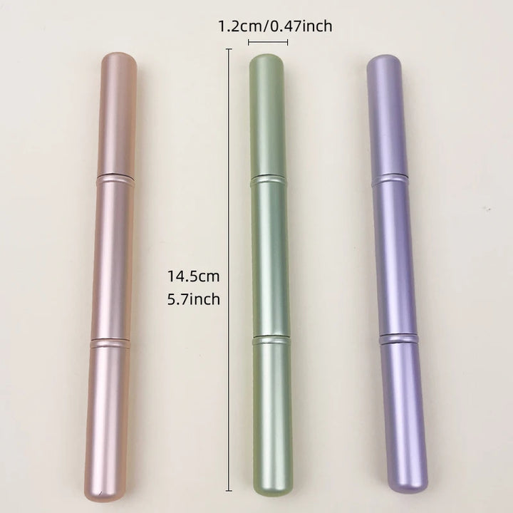 1pc double-head lip brush, aluminum alloy shell, dust-proof cover, makeup brush, jelly lip brush, makeup tool, facial makeup bru