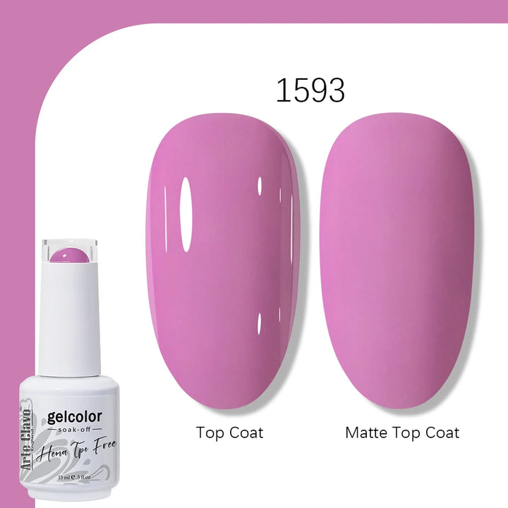 Arte Clavo Solid Color Gel Nail Polish 15ml Soak Off UV LED Gel Semi-Permanent Glitter Polish For Manicure Nail Art Salon Gel