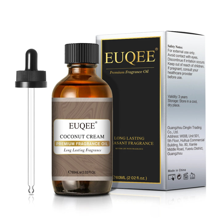EUQEE 60ml Men's Fragrance Oils with Glass Dropper Leather Dragons Blood Forest Pine Chocolate Aroma Oils For Car Diffusion