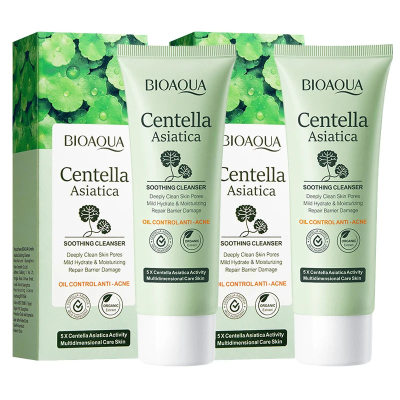 BIOAQUA Centella Asiatica Facial Cleanser Moisturizing Oil Control Anti Acne Face Deep Cleansing Face Wash Foam Facial Cleanser