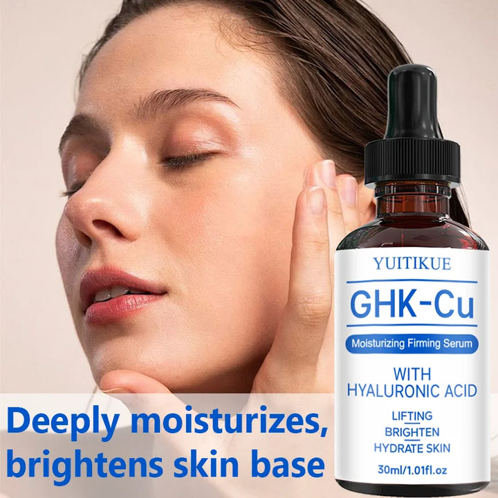 YUITIKUECopper Peptides Serum for Face,Tightening, Soothing,Colagen Boosting with Hyaluronic Acid Skin Care,30ml Serum for Women