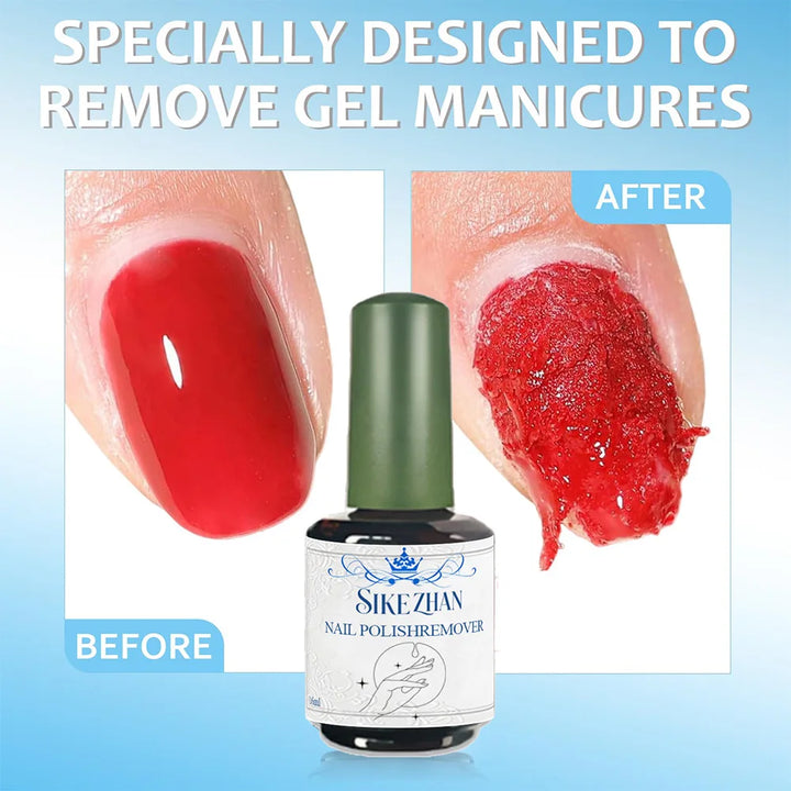 Fast Gel Nail Polish Remover Set: No Soak-Off Magic Burst Remover with Stainless Steel Cuticle Tools & File, 3-5 Mins Removal