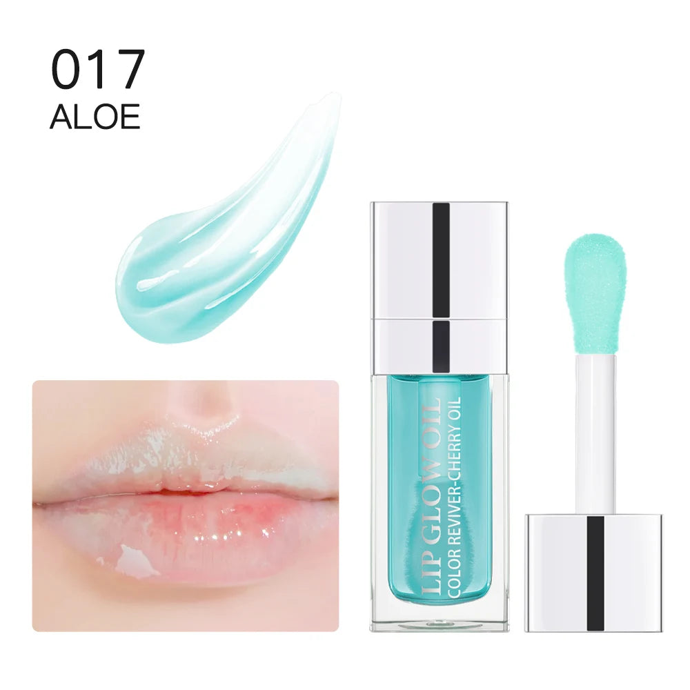 Lip Oil Plumping Lip Gloss Crystal Jelly Moisturizing Makeup Sexy Plump Lip Glow Oil Tinted Lip Plumper