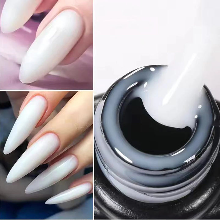 10ml 1-8pcs Milky White Quick Extension Gel Nail Polish Nude Construct Hard Semi Permanent Acrylic Extension Nail Art Varnish