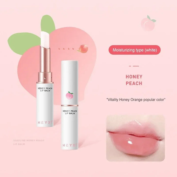 Honey Peach Lip Balm Color Change Lipstick Lips Plumper Moisturizing Hydrating Nourishing Lips Skin Care