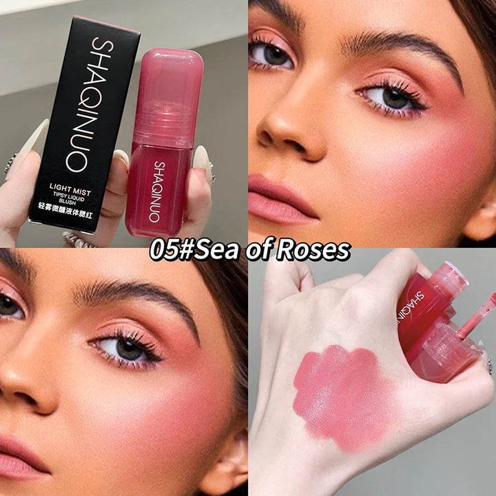 Soft Matte Liquid Blush SHAQINUO Makeup Waterproof Brighten Natural Rouge Peach Pink Violet Jelly Blusher Face Makeup Cosmetics