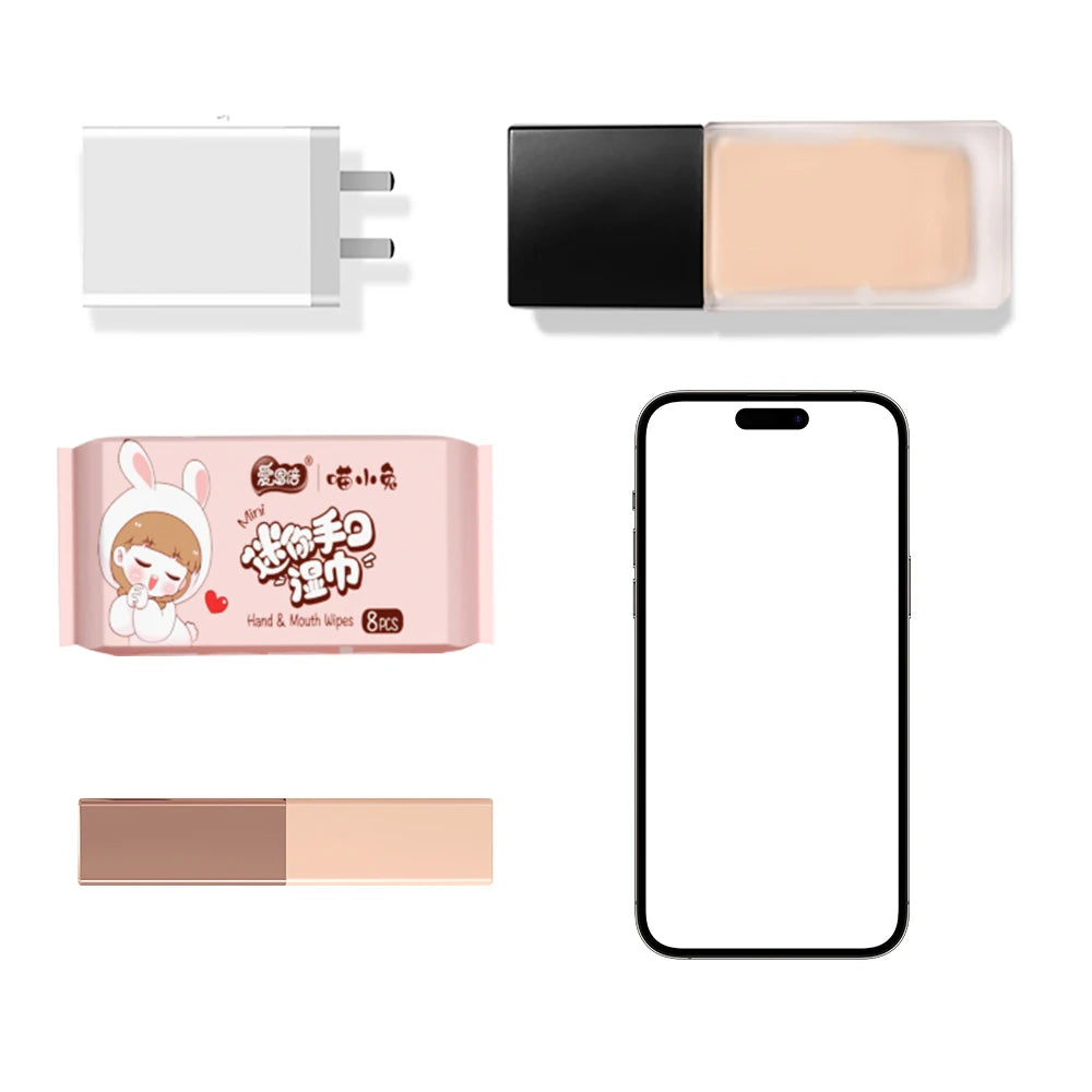 Hypoallergenic Hand & Mouth Wipes, 64 Sheets Thick & Moisturizing Cloth, Portable Travel Pack (8 Packs) for Sensitive Skin