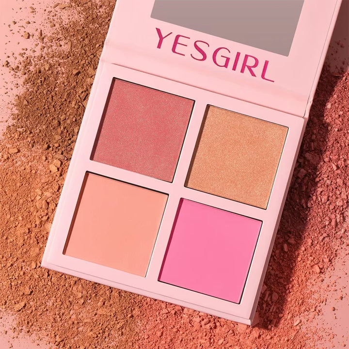 Four Color Matte Powder Blusher Low Saturation Soft Fog Powder Red Blusher Brightens Christmas gift