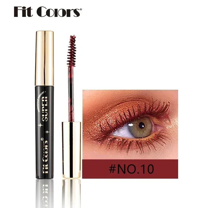Color Mascara 14 Thick Curl Waterproof Non-smudding Natural Long Lasting Blue White Green Pink Black  Eye Makeup