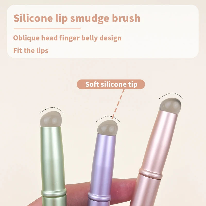 1pc double-head lip brush, aluminum alloy shell, dust-proof cover, makeup brush, jelly lip brush, makeup tool, facial makeup bru