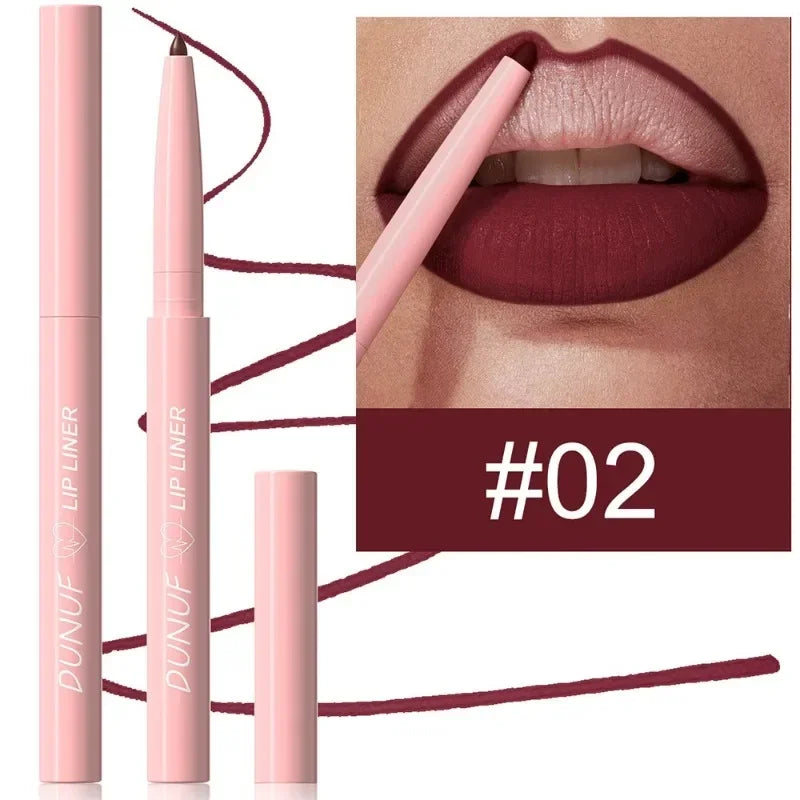 12color Velvet Matte Lip Liner for Easy Coloring Lip Makeup Nude Red Brown Tint Lipliner Soft Smooth Lasting Lipliner Crayon Set