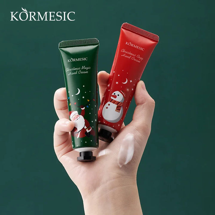 Christmas Moisturizing Gift Set - Hand Cream and Lip Balm, Hydrating Skin Care, Festive Present for Her, Family & Friends