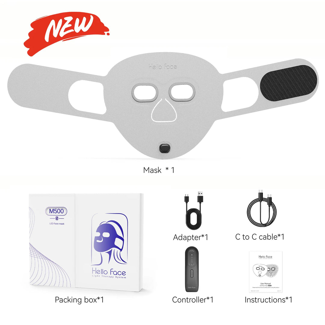 Hello Face 510K Wireless Near-Infrared and Red Light Therapy Facial Mask For Powerful Anti-ageing Professional Ultra-light Mask