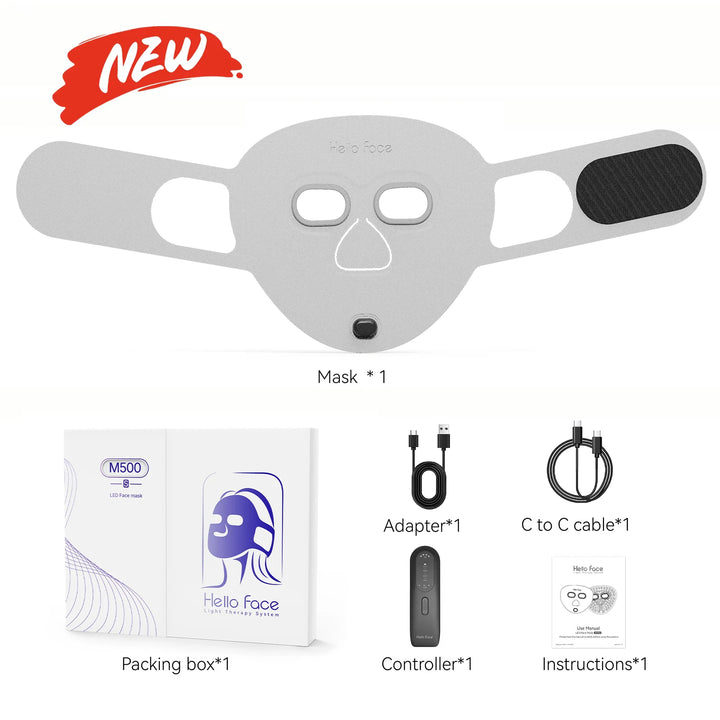 Hello Face 510K Wireless Near-Infrared and Red Light Therapy Facial Mask For Powerful Anti-ageing Professional Ultra-light Mask