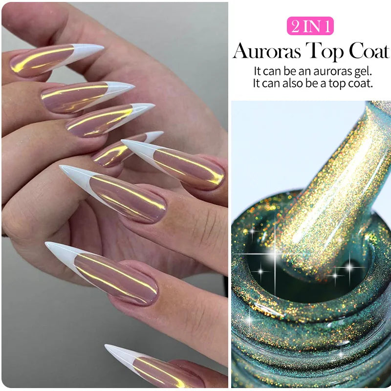 LILYCUTE 7ML Auroras Thermal Gel Nail Polish Nude Dark Purple Glitter Gradient Temperature Color Changing Nail Art Gel Varnishes