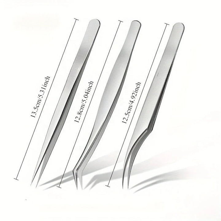 Stainless Steel Precision Pointed Tweezers, Beauty Makeup Eyebrow Pliers, Hair Removal , Accurate Pimple/Blackhead Extraction