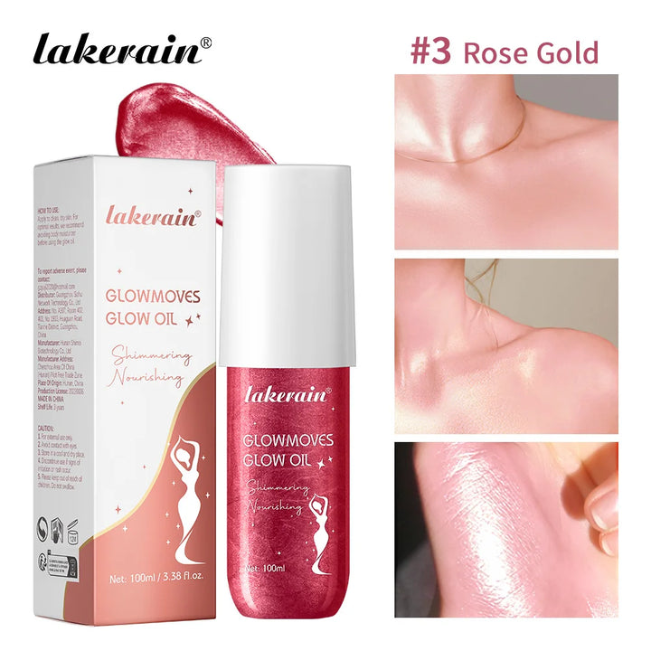 Body Care Glow Oil Glowmotions Glow Body Oil 100ml Hydrating Softening Brazilian Shimmer Bronze Non-Greasy Non-Sticky for Body C