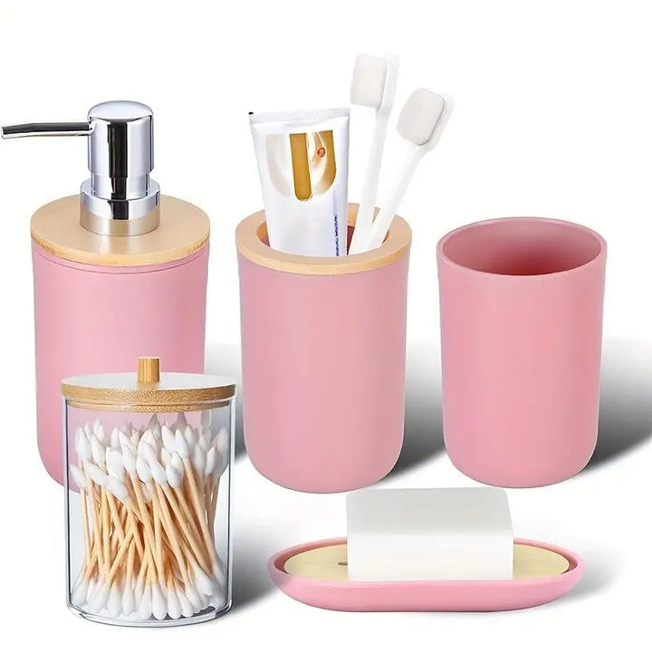 5 pcs/ 9 PCS Bathroom Accessories Set,   with Trash Can, Soap Dispenser and Toothbrush Holder