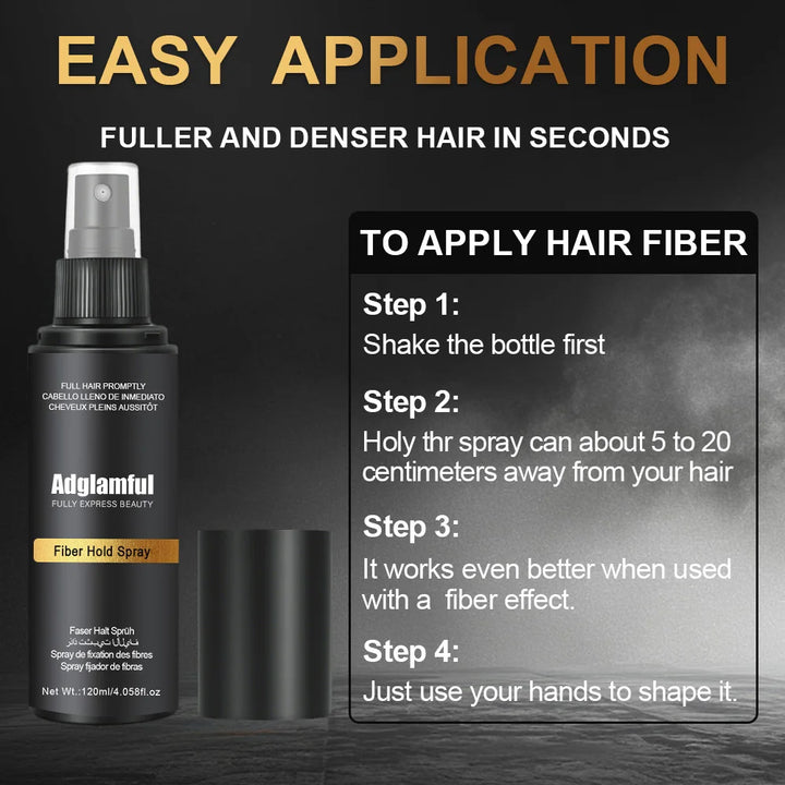 Hair Fiber Spray - Easy-To-Use, Long-Lasting Volume & Texture, Ideal for All Hair Types, with Natural-Looking Fullness