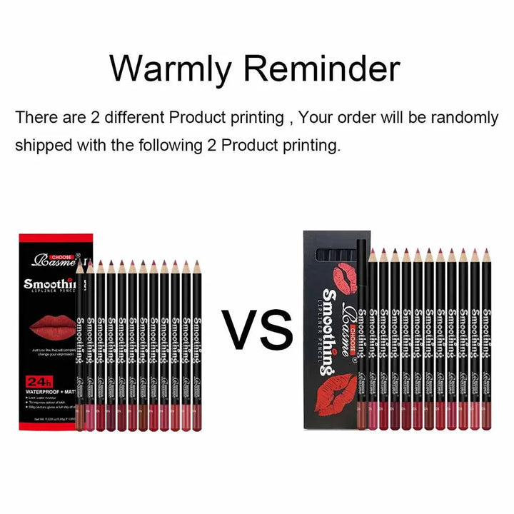 12pcs Lip Liner Pen 12 Colors Professional Lip Liner Pencil and Matte Lip Non-stick Cup Nude Lipstick Pencil SET