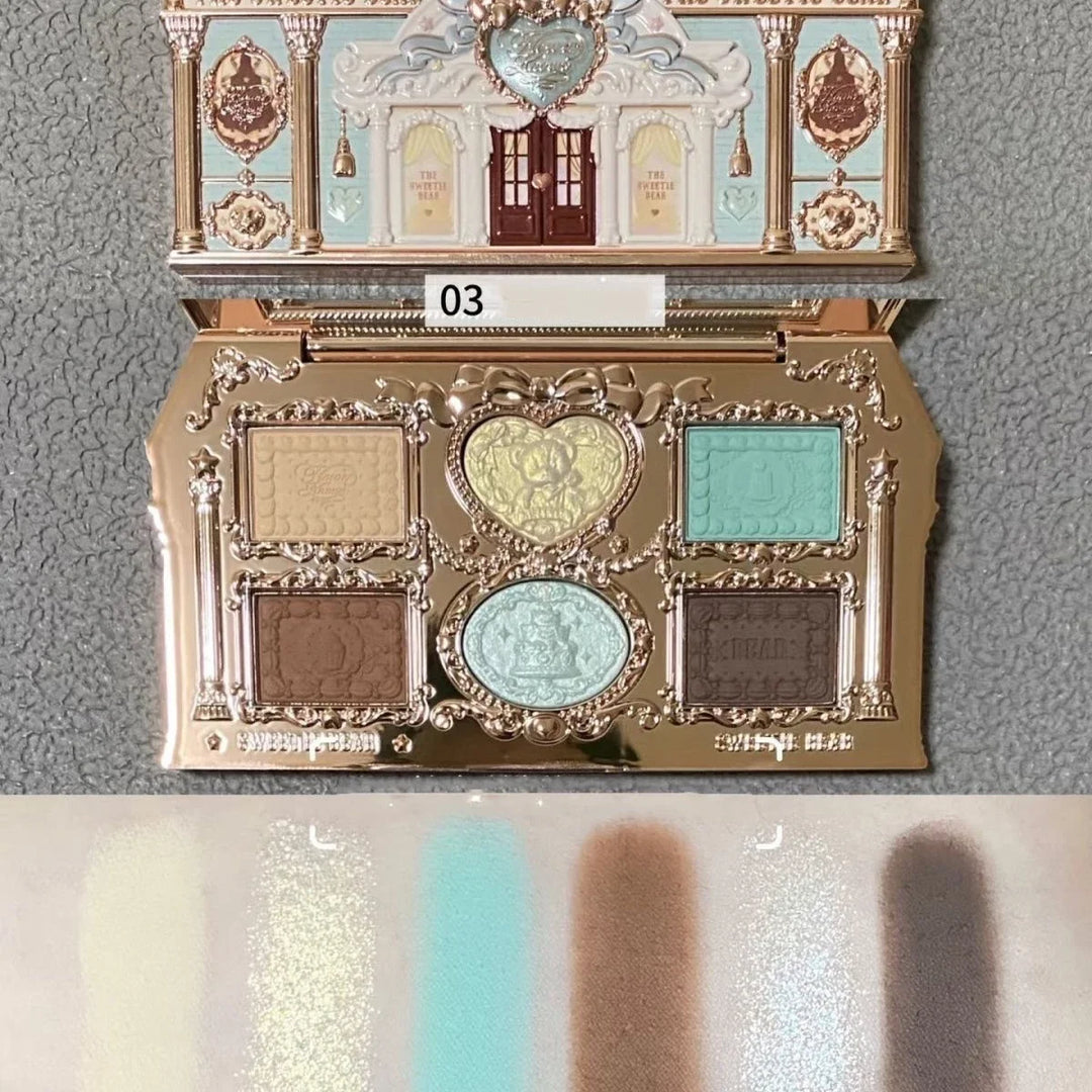 Flower Knows SWEETIE BEAR Highly Pigmented Eye Makeup Palette Eye Shadows Long Lasting Matte Shimmer Finish Cosmetics Gift Kit