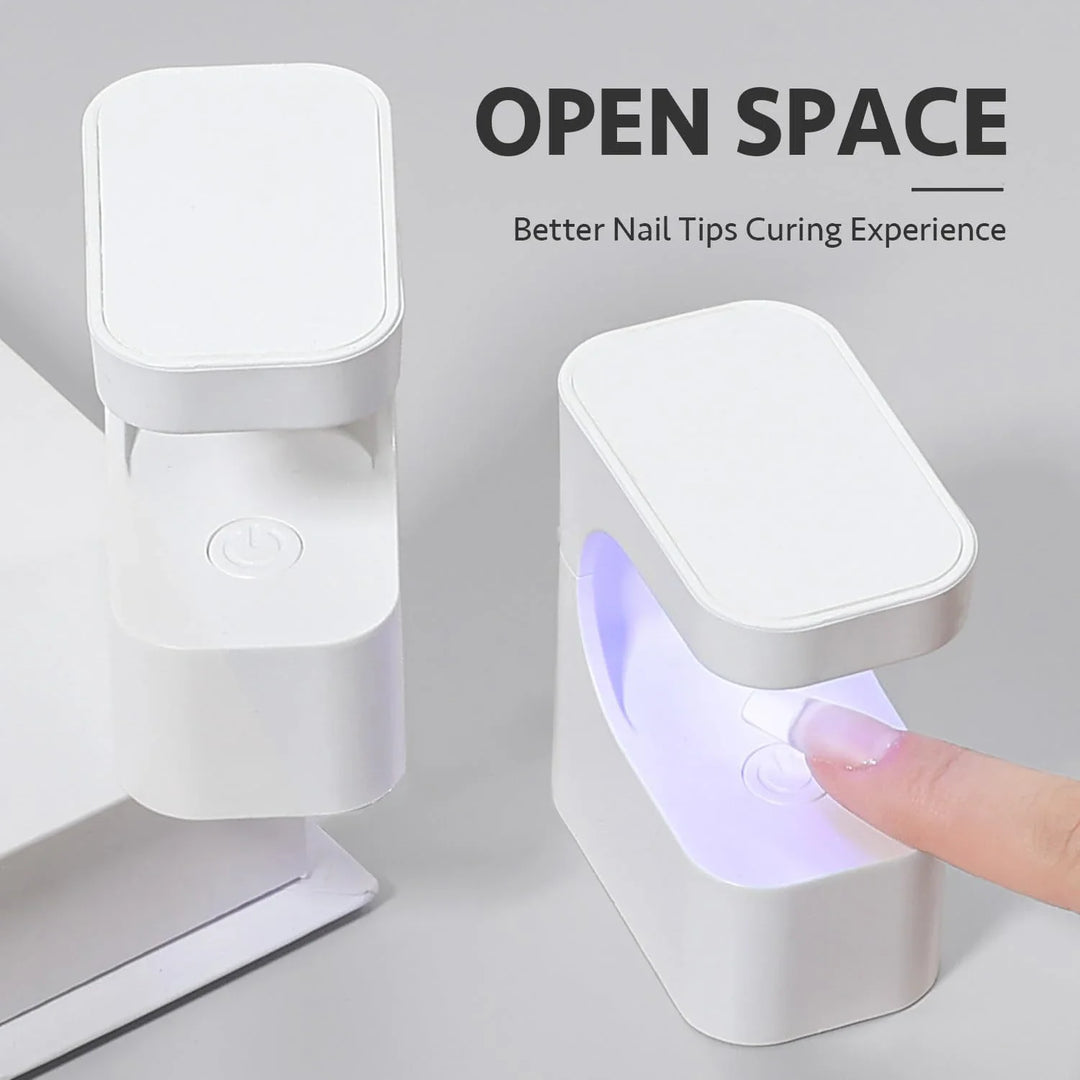 Rechargeable Small Cube Gel Nail Lamp, Compact Quick-Dry Nail Polish Curing Light for Home Use, Non-Blackening Design