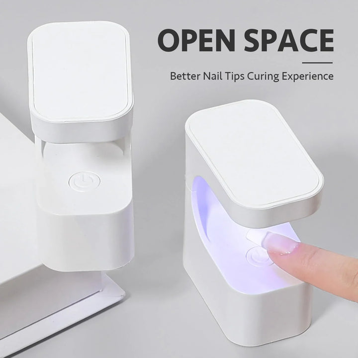 Rechargeable Small Cube Gel Nail Lamp, Compact Quick-Dry Nail Polish Curing Light for Home Use, Non-Blackening Design