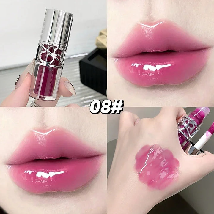 Transparent Moisturizing Lip Gloss Hydrating Drying Lips Mirror Lipstick Makeup Crystal Lip Oil Mirror Lip Glaze Tinted Plumper